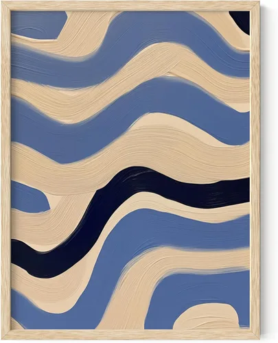 Miniatura 314 de HAUS AND HUES Arte abstracto moderno para pared, arte de sala de estar azul y verde, obra de arte moderna para paredes, imagen minimalista para sala