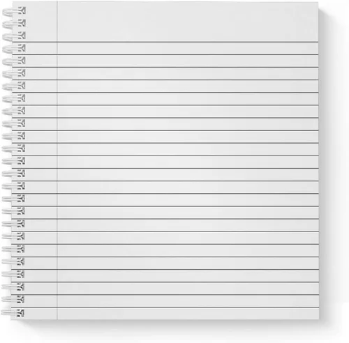 Miniatura 4 de Cuaderno de espiral de 8.5 x 8.5 in, 120 páginas de rayas anchas, tapa laminada brillante duradera, espiral de alambre blanco. Fabricado en Estados