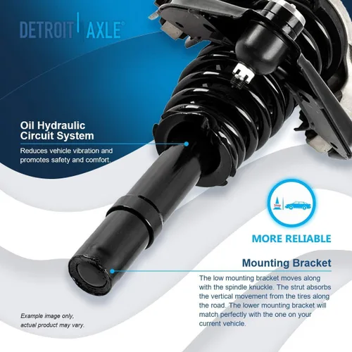 Miniatura 5 de Detroit Axle - Kit de puntales delanteros para Chrysler Sebring Dodge Stratus 99-00 Cirrus Plymouth Breeze 99-06, muelle helicoidal de 2 puntales