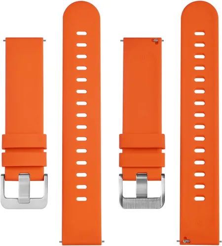 Miniatura 93 de BISONSTRAP Correas de reloj de silicona, correas de reloj delgadas con liberación rápida, 0.787 in, negro con hebilla negra