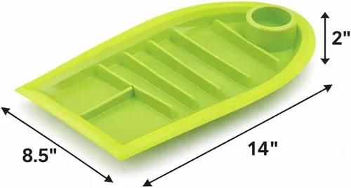 Miniatura 6 de Juego de 3 platos para tacos, bandejas divisoras de plástico para tacos con ranuras de pie, sin BPA, aptas para lavavajillas y microondas