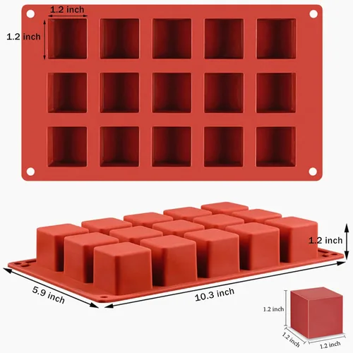 Miniatura 2 de JOERSH Molde de silicona para pastel en forma de cubo Moldes de silicona cuadrados 3D de 1.2 x 1.2 x 1.2 pulgadas para hornear chocolate, dulces