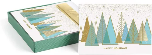 Miniatura 18 de Masterpiece Adorno Navideño Brillante Tarjetas de Navidad / Juego de 16 Tarjetas Navideñas en Caja con Acentos de Papel Aluminio Plateado y Sobres