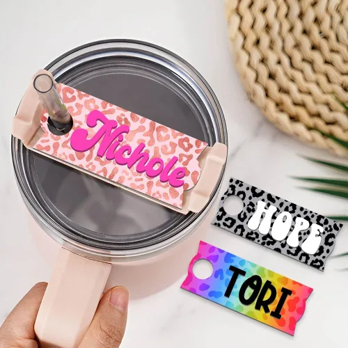 Placa de nombre personalizada para taza, placa de nombre para vaso Quencher, etiqueta de nombre personalizada de 40 onzas / 30 onzas, placa de