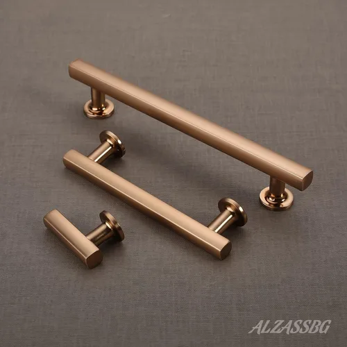 Miniatura 3 de Alzassbg Paquete de 10 tiradores de gabinete de bronce champán, manijas de gabinete doradas de 6 pulgadas, accesorios de cocina, manija de barra