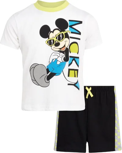 Miniatura 25 de Disney Conjunto de 2 piezas de camiseta y pantalones cortos de manga corta de Mickey Mouse Lightning McQueen Toy Story (12M-24M)