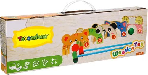 Miniatura 7 de TOYANDONA Juego de croquet para niños para 2 jugadores, juego de croquet de animales de madera, actividades al aire libre, actividades con mazos