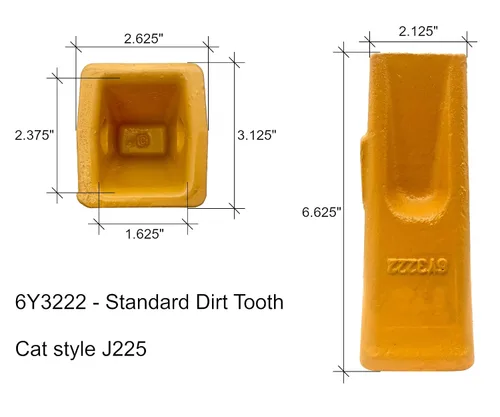 Miniatura 2 de Cat J225 Style Retroexcavadora Cuchara Dientes de suciedad con pasadores y retenedores - 6Y3222 (10)