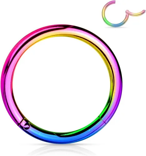 Miniatura 29 de Forbidden Body Jewelry - Piercing para la nariz de acero quirúrgico 316L con bisagra, 14G, 16G, 18G, diámetro de 15/64, 5/16, 25/64, 15/32 pulgadas
