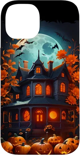 Miniatura 4 de Funda para iPhone 11 Pro Max Halloween espeluznante casa embrujada murciélagos y calabazas talladas