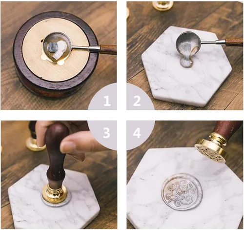 Miniatura 8 de Sello de Cera CRASPIRE Sello de Sellado de Corona Sellos de Cera de 25mm Sello de Sellado de Cabeza de Latón Extraíble con Mango de Madera