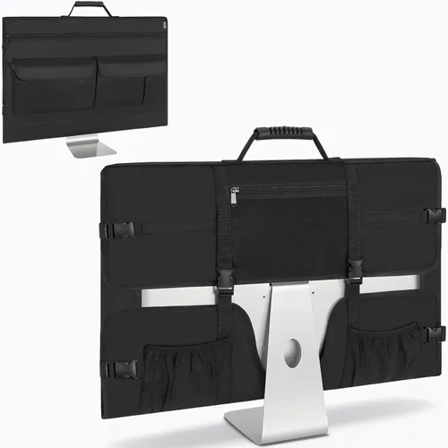 Miniatura 9 de Funda de transporte para monitor, funda de viaje para pantallas LCD de 24 pulgadas y monitores, bolsa protectora para monitor con asa de transporte