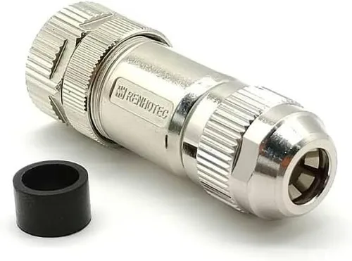 Miniatura 8 de Elecbee 5 unids Profibus M12 A Código Campo Cable Conector 4 Pin hembra Asamblea Enchufe Shiled para 22AWG 0.34mm² Cable