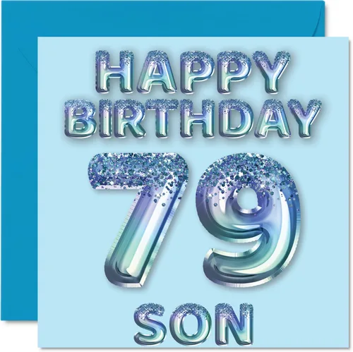 Miniatura 53 de Stuff4 Tarjeta de primer cumpleaños para niños, globo de fiesta con purpurina azul, tarjetas de feliz cumpleaños para niño de 1 año, nieto, hijo, 57