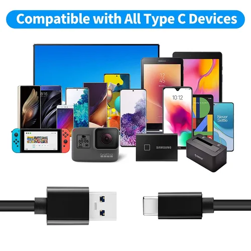 Miniatura 7 de Cable cargador de mini ventilador USB C de 5 pies para ventilador JISULIFE, Aluan, WiHoo, CIVPOWER Neck Fa-n, HomeLifairy, FrSara, sin aspas, cable