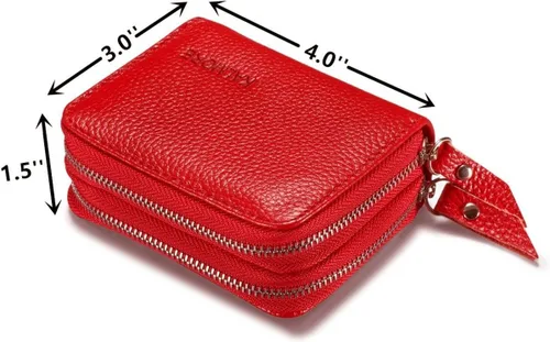 Miniatura 4 de Women's Leather RFID Secured Spacious Cute Zipper Card Wallet Small Purse