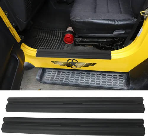 YOCTM 2 protectores del umbral de la puerta del automóvil, protector antiarañazos de puerta, protectores de borde compatibles con Jeep Wrangler TJ