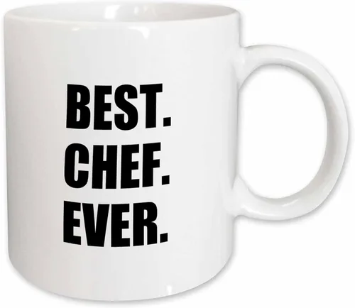 3dRose mug_179767_1 Best Chef Ever - Taza de cerámica con texto en inglés "Best Chef Ever", regalos para los más grandes fanáticos de la cocina y la