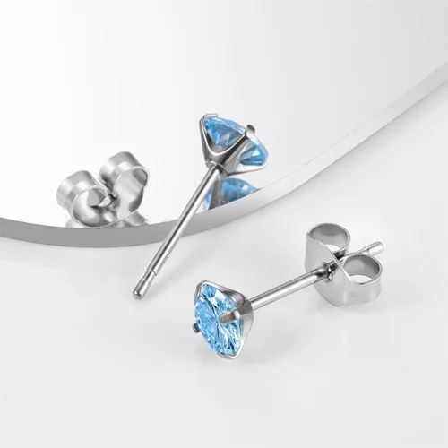 Miniatura 6 de YSWUJIN Aretes de titanio G23, hipoalergénicos para mujeres, niñas, hombres, orejas sensibles, circonita cúbica, pulido de alta calidad con parte
