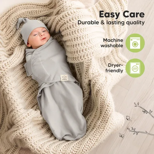 Miniatura 7 de KeaBabies Paquete de 3 mantas envolventes para recién nacidos, niñas, niños con gorros - Sacos de dormir suaves y orgánicos para bebés, juego