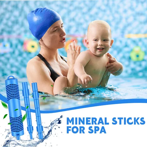 Miniatura 2 de Qualirey Paquete de 2 varillas minerales para bañera de hidromasaje, spa, filtro de palitos minerales, piezas de palillo desinfectante para bañera