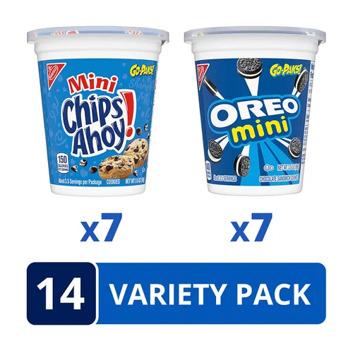 Miniatura 3 de Go-Cup - Paquete surtido de mini galletas OREO, mini galletas CHIPS AHOY, RITZ Bits de queso, Teddy Grahams de miel, Nutter Butter Bites, Mini Nilla
