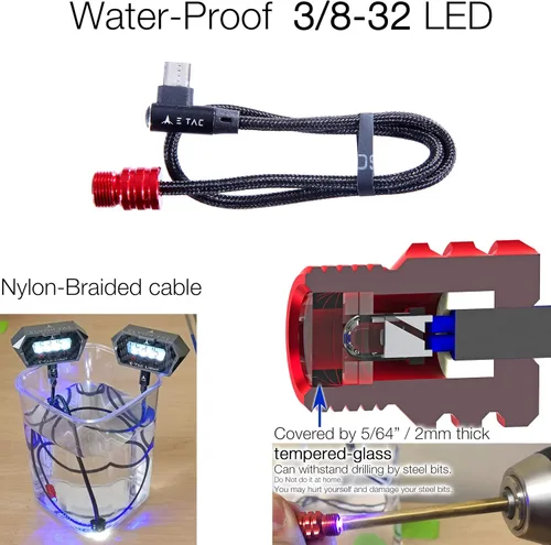 Miniatura 2 de Módulo LED para E-Tac Light Compuesto Arco Recurvo Luz de vista de arco 3/8-32 Rosca