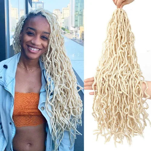 Miniatura 17 de 36 pulgadas, 7 paquetes de rastas suaves de ganchillo de cabello entero, no extendidas, largas y largas, trenzas de pelo sintético preenrolladas, 1b