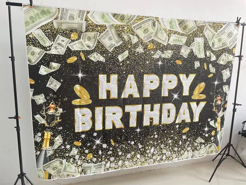 Miniatura 3 de Telón de fondo de cumpleaños de 5 x 3 pies, fondo de fiesta para niños y niñas, suministros para cabina de fotos