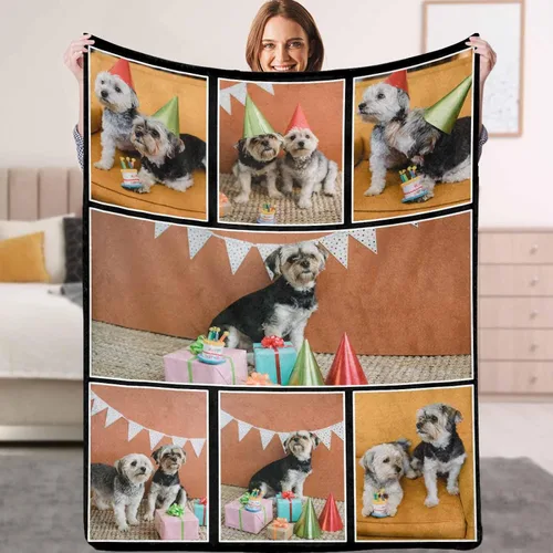 Miniatura 13 de YESCUSTOM Manta personalizada con fotos y texto, Manta familiar personalizada para adultos, niños y amigos, para cumpleaños, regalo conmemorativo