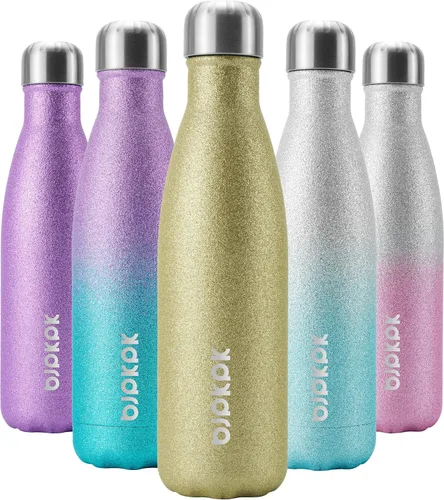 Miniatura 97 de BJPKPK Botella de Agua Aislada 17oz Botellas de Agua de Acero Inoxidable Apta para Lavavajillas Metal Térmica Mantiene Frío y Caliente, Gris Niebla