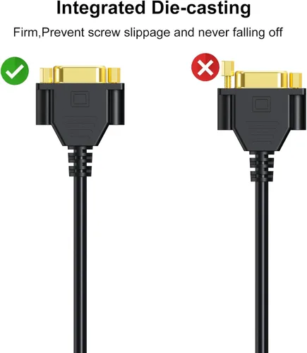 Miniatura 5 de Cable de extensión VGA, cable VGA macho a hembra de 6 pies de 15 pines (no 9 pines), SVGA macho a hembra HD15 para monitor HD15, compatible