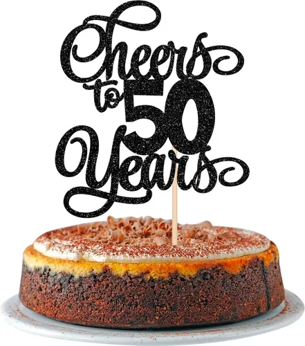 Miniatura 24 de 1 pieza de decoración para tartas de 40 años con purpurina para pastel de 40 años, 40 años, decoración fabulosa para tartas de cumpleaños de 40 Negro