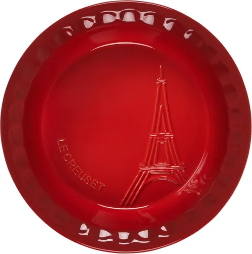 Miniatura 3 de Le Creuset Eiffel Tower Collection - Plato de cerámica para tartas, 9 pulgadas, color cereza
