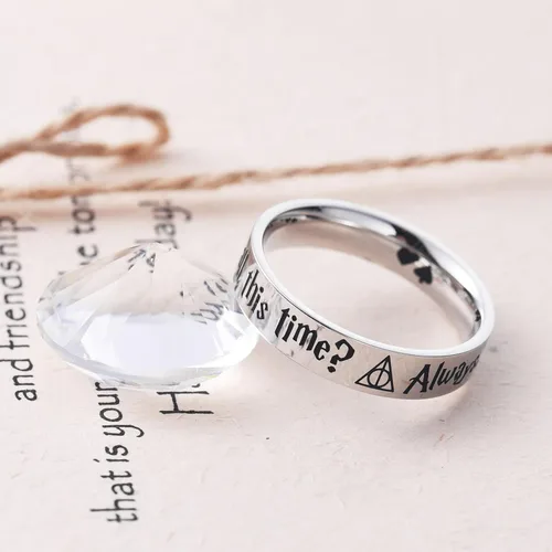 Miniatura 5 de LParkin Ring After All This Time Always - Anillos de acero inoxidable para mujeres y hombres, anillo antiestrés de 0.197 in para fanáticos del mundo