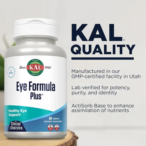 Miniatura 4 de KAL Fórmula para ojos Plus, suplementos para el cuidado de los ojos y la visión para adultos, con vitaminas oculares luteína y zeaxantina, más