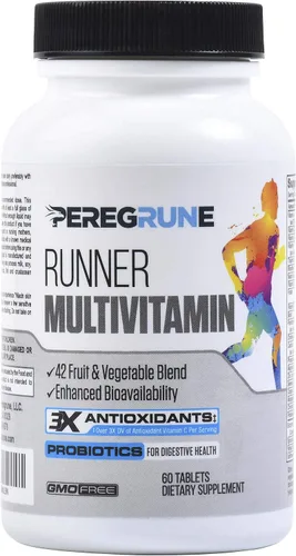 Runner Multivitamínico | Vitamina diseñada con antioxidantes y complejo B completo para apoyar la resistencia y la energía | Probióticos, alimentos