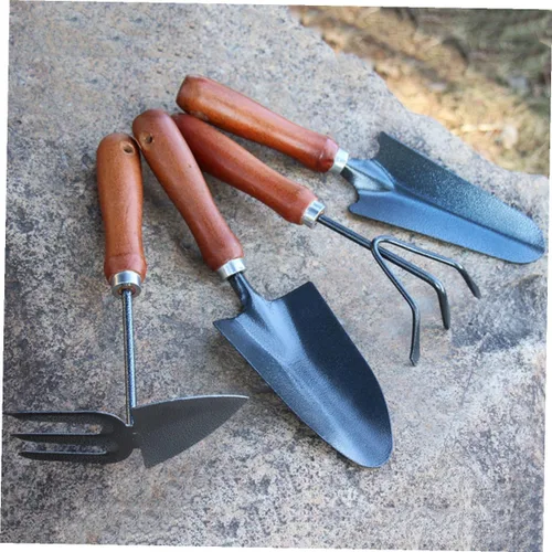 Miniatura 9 de NUOBESTY 4pcs Thickened Mini Iron Shovel Garden Tool Set with Handles Planting and Weeding Spade Kit for Seedling Transplanting and Cultivating