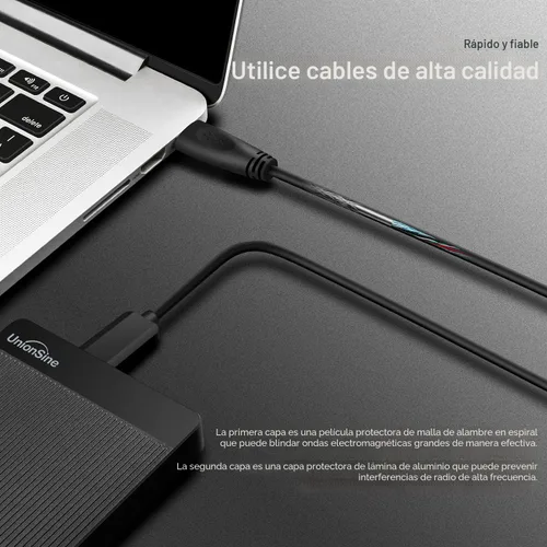Miniatura 5 de UnionSine - Disco duro externo portátil ultradelgado HDD-USB 3.0 de 500 GB para PC, Mac, Laptop, PS4, Xbox One, Xbox 360 - (Negro)