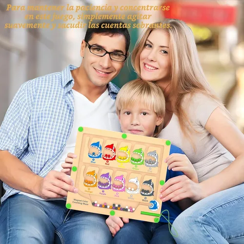 Miniatura 7 de Laberinto magnético de color y número, juguetes Montessori de conteo y emparejamiento, tablero de juego de laberinto magnético de madera, juguetes