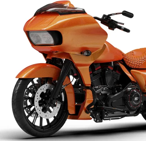 Miniatura 6 de HR3 Cubierta de alerón de carenado de whisky ámbar compatible con modelos Harley Road Glide FLTRX FLTRXS FLTRXST FLTRXSE 2017-2023 Perla de sal