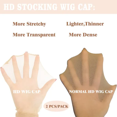 Miniatura 3 de FDBJulyy 10 gorras de peluca HD transparentes, gorra de nailon fina para mujer, adecuada para fiestas, bodas, graduaciones, cosplay, Halloween
