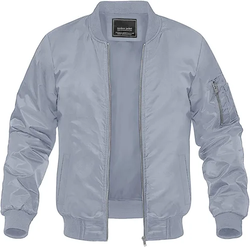 Miniatura 13 de MAGNIVIT - Chaqueta bomber ligera para hombre, cortavientos, casual, para primavera y otoño, para exteriores