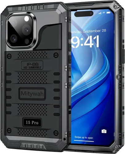 Miniatura 25 de Mitywah Funda impermeable para iPhone 7/iPhone 8 / iPhone SE 2020, funda de metal resistente de grado militar, protección de cuerpo completo