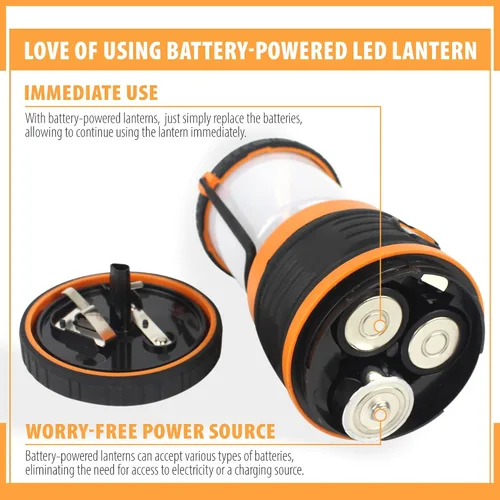 Miniatura 7 de Linterna LED para Camping, Alimentada por Batería LED 1800LM, 4 Modos de Luces de Camping, Linterna Perfecta para Huracán, Luz de Emergencia