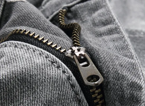 Miniatura 7 de XIMXIMMTIAN Jeans rectos de motociclista para hombre, desgastados, desgastados, ajustados, rectos