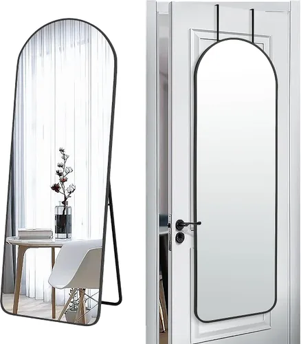Miniatura 17 de SCWF-GZ 47x14 Espejo de longitud completa para colgar en la puerta trasera o montar en la pared, con marco de aluminio metálico en arco