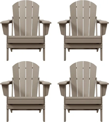 Miniatura 51 de HDPE Laguna Silla Adirondack plegable de polietileno (juego de 2), teca