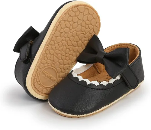 Miniatura 4 de SOFMUO Mary Jane - Zapatos planos con lazo, zapatos de ballet para niñas pequeñas, primeros caminantes, para boda, Navidad, zapatos de vestir