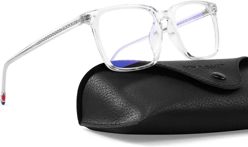 Miniatura 13 de Gafas de luz azul para hombres y mujeres, 99% bloqueador de luz azul, protección UV. Ideal para uso en computadora, juegos, lectura. Negro